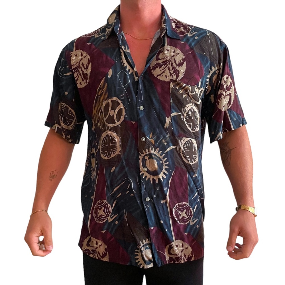 Organic Pattern Flowy Button Down - image 1